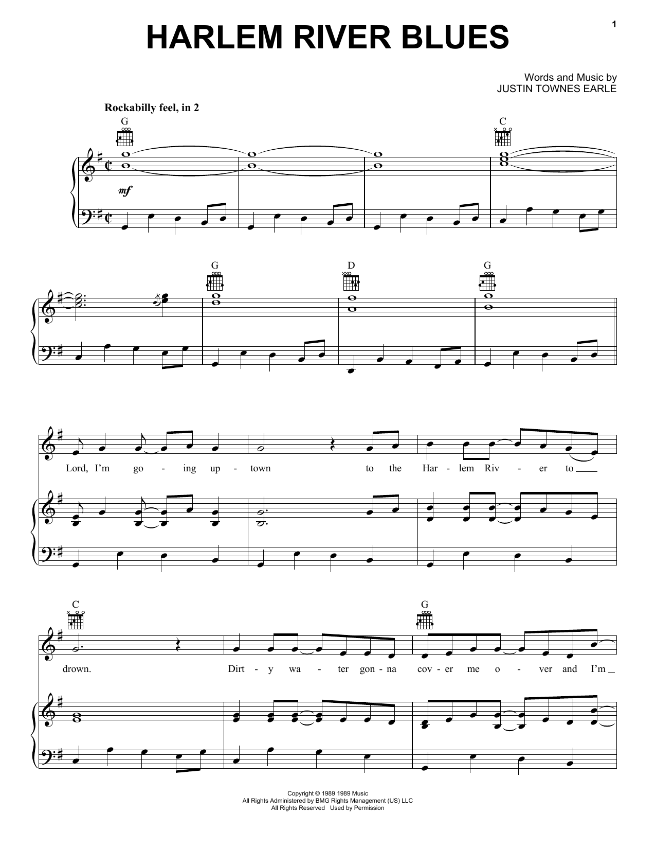 Learn to play Justin Townes Earle Harlem River Blues sheet music for Piano, Vocal & Guitar Chords (Right-Hand Melody) in minutes. Price: 7.8900$ Justin Townes Earle Harlem River Blues sheet music notes and chords arranged for Piano, Vocal & Guitar Chords (Right-Hand Melody)