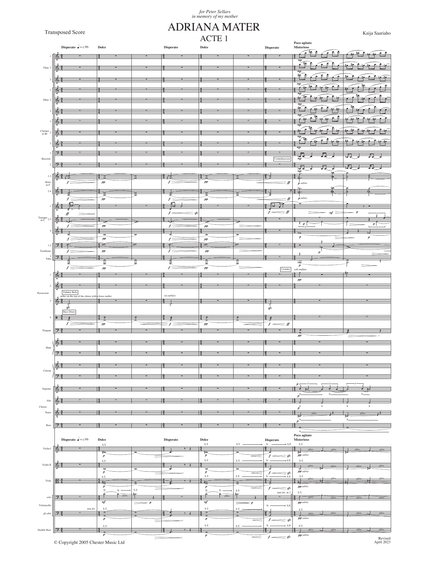 Learn to play Kaija Saariaho Adriana Mater (study score) sheet music for Choir in minutes. Price: 153.9900$ Kaija Saariaho Adriana Mater (study score) sheet music notes and chords arranged for Choir