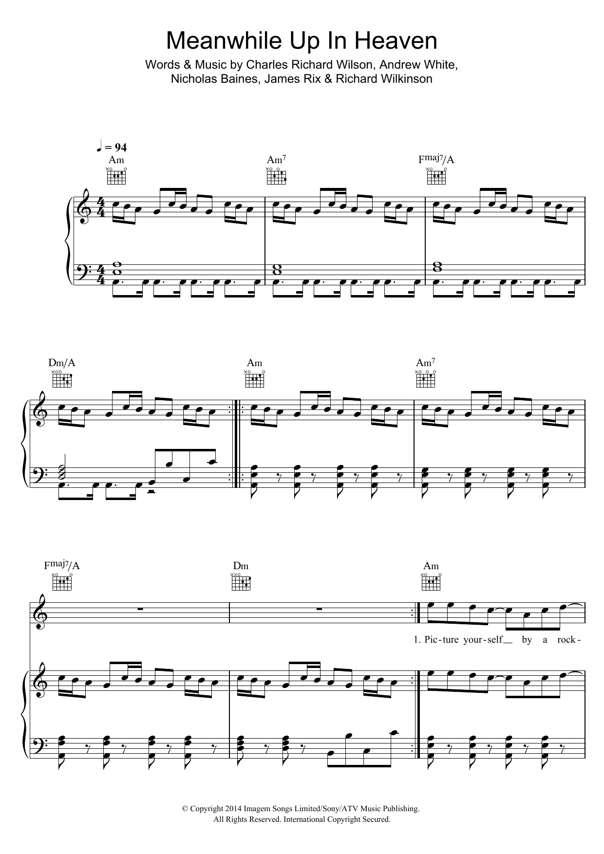 Learn to play Kaiser Chiefs Meanwhile Up In Heaven sheet music for Piano, Vocal & Guitar Chords in minutes. Price: 7.8900$ Kaiser Chiefs Meanwhile Up In Heaven sheet music notes and chords arranged for Piano, Vocal & Guitar Chords