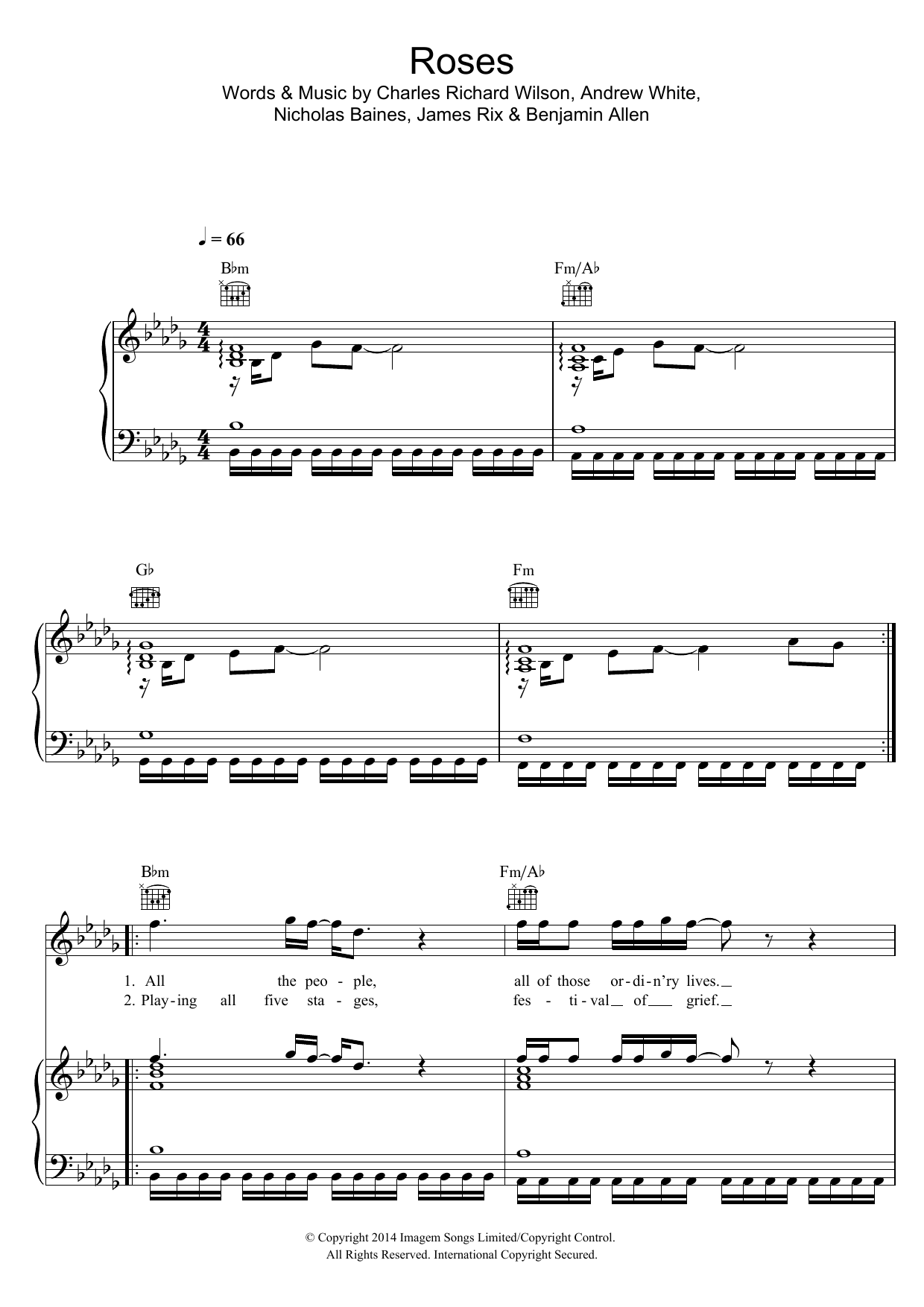 Learn to play Kaiser Chiefs Roses sheet music for Piano, Vocal & Guitar Chords in minutes. Price: 7.8900$ Kaiser Chiefs Roses sheet music notes and chords arranged for Piano, Vocal & Guitar Chords