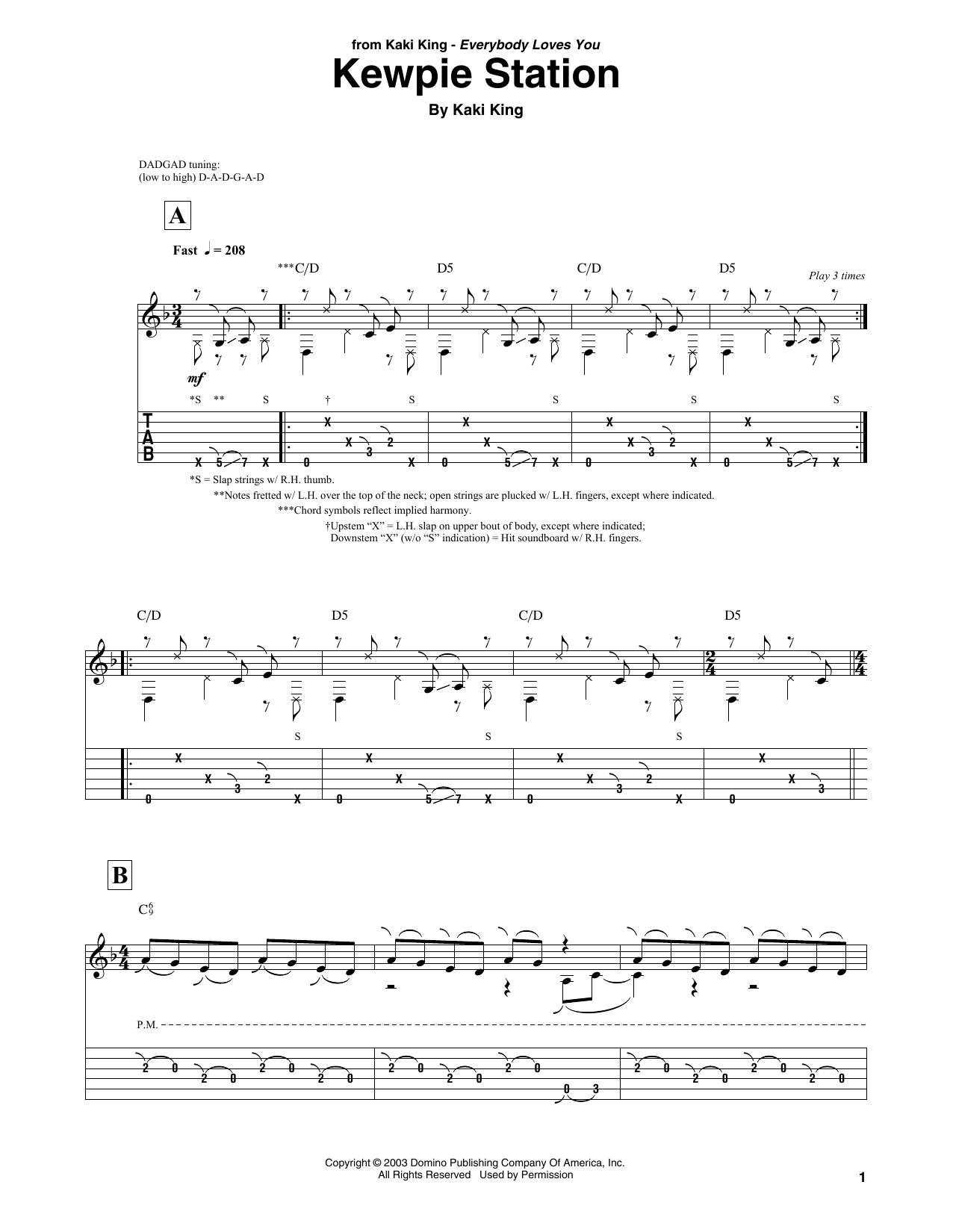 Kaki King Kewpie Station sheet music notes and chords. Download Printable PDF.