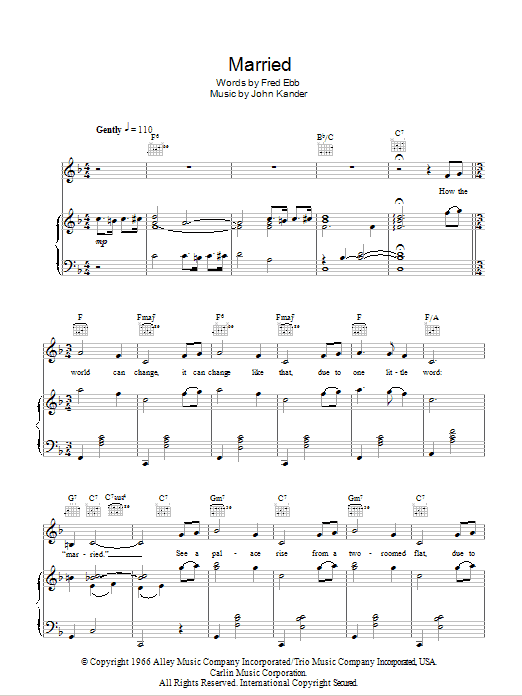 Greta Keller Married (Heiraten) (from Cabaret) sheet music notes and chords. Download Printable PDF.