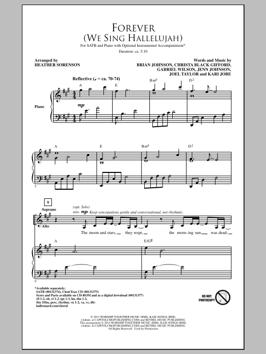 Kari Jobe Forever (We Sing Hallelujah) (arr. Heather Sorenson) sheet music notes and chords. Download Printable PDF.