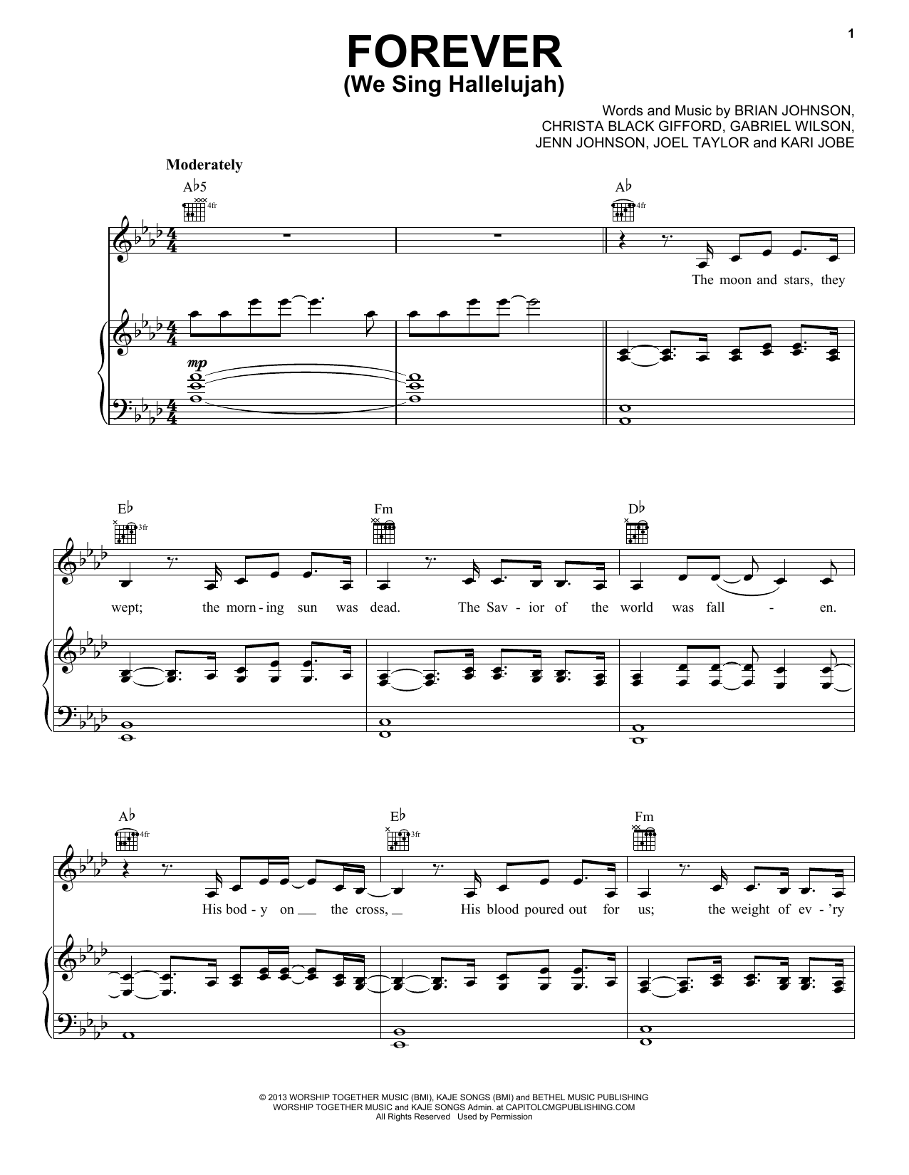 Kari Jobe Forever (We Sing Hallelujah) sheet music notes and chords. Download Printable PDF.