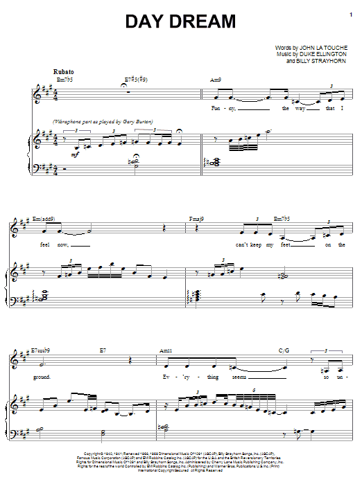 Karrin Allyson Day Dream sheet music notes and chords arranged for Piano, Vocal & Guitar Chords (Right-Hand Melody)