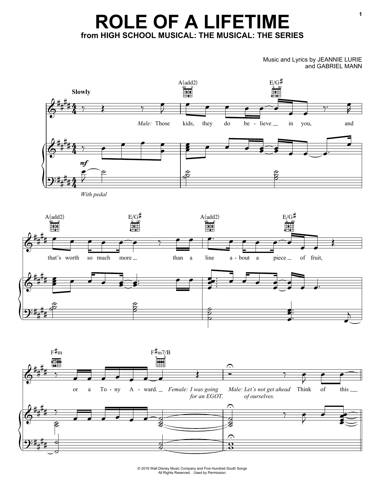 Learn to play Kate Reinders & Lucas Grabeel Role Of A Lifetime (from High School Musical: The Musical: The Series) sheet music for Piano, Vocal & Guitar Chords (Right-Hand Melody) in minutes. Price: 6.9900$ Kate Reinders & Lucas Grabeel Role Of A Lifetime (from High School Musical: The Musical: The Series) sheet music notes and chords arranged for Piano, Vocal & Guitar Chords (Right-Hand Melody)