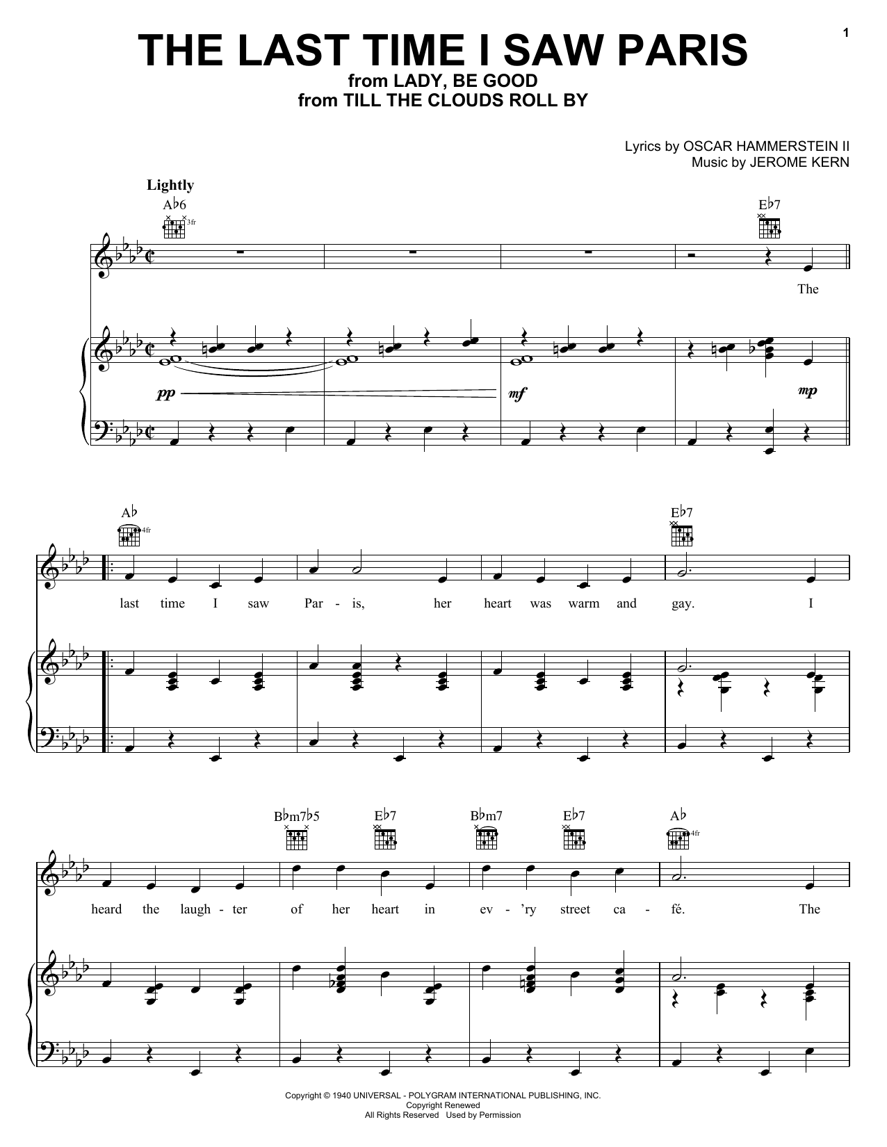 Learn to play Kate Smith The Last Time I Saw Paris sheet music for Piano, Vocal & Guitar Chords (Right-Hand Melody) in minutes. Price: 7.8900$ Kate Smith The Last Time I Saw Paris sheet music notes and chords arranged for Piano, Vocal & Guitar Chords (Right-Hand Melody)