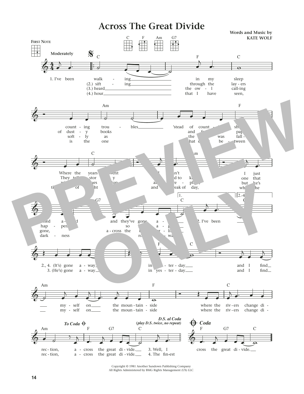 Learn to play Kate Wolf Across The Great Divide (from The Daily Ukulele) (arr. Jim Beloff) sheet music for Ukulele in minutes. Price: 5.9900$ Kate Wolf Across The Great Divide (from The Daily Ukulele) (arr. Jim Beloff) sheet music notes and chords arranged for Ukulele