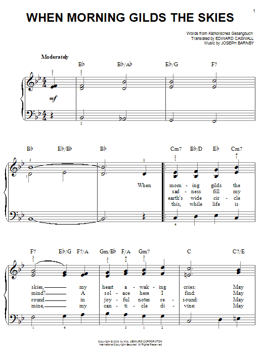 Joseph Barnby When Morning Gilds The Skies sheet music notes and chords. Download Printable PDF.