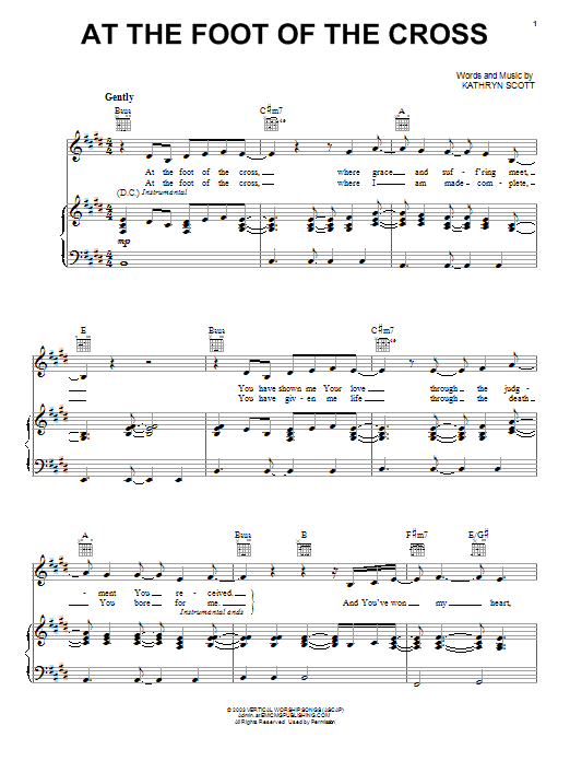 Kathryn Scott At The Foot Of The Cross sheet music notes and chords. Download Printable PDF.