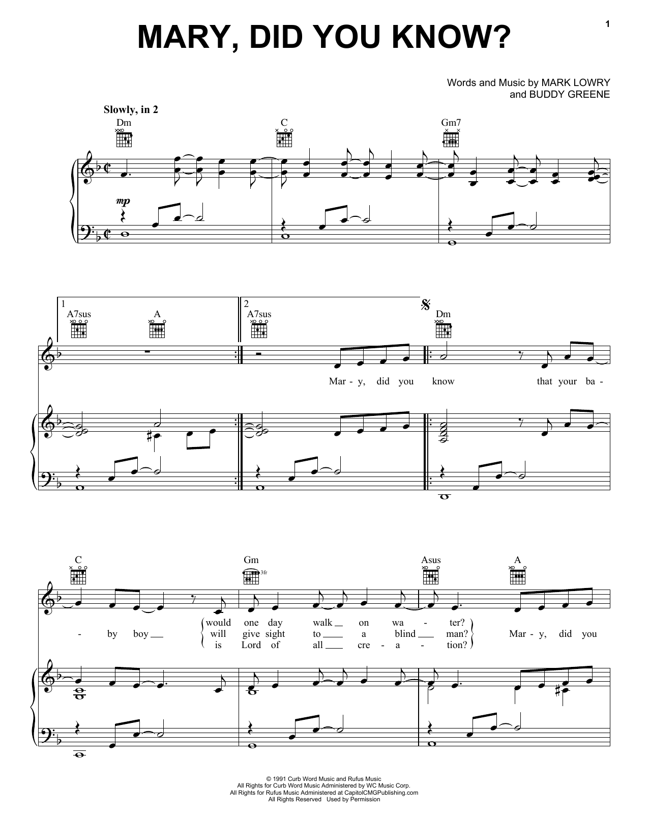 Kathy Mattea Mary, Did You Know? sheet music notes and chords. Download Printable PDF.