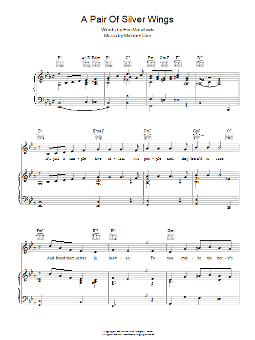 Learn to play Kay Kyser A Pair Of Silver Wings sheet music for Piano, Vocal & Guitar Chords in minutes. Price: 7.8900$ Kay Kyser A Pair Of Silver Wings sheet music notes and chords arranged for Piano, Vocal & Guitar Chords