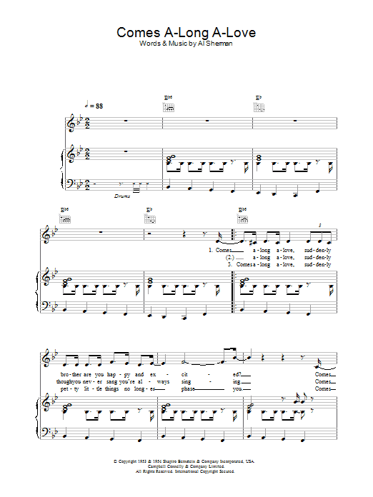 Learn to play Kay Starr Comes A-Long A-Love sheet music for Piano, Vocal & Guitar Chords in minutes. Price: 7.8900$ Kay Starr Comes A-Long A-Love sheet music notes and chords arranged for Piano, Vocal & Guitar Chords