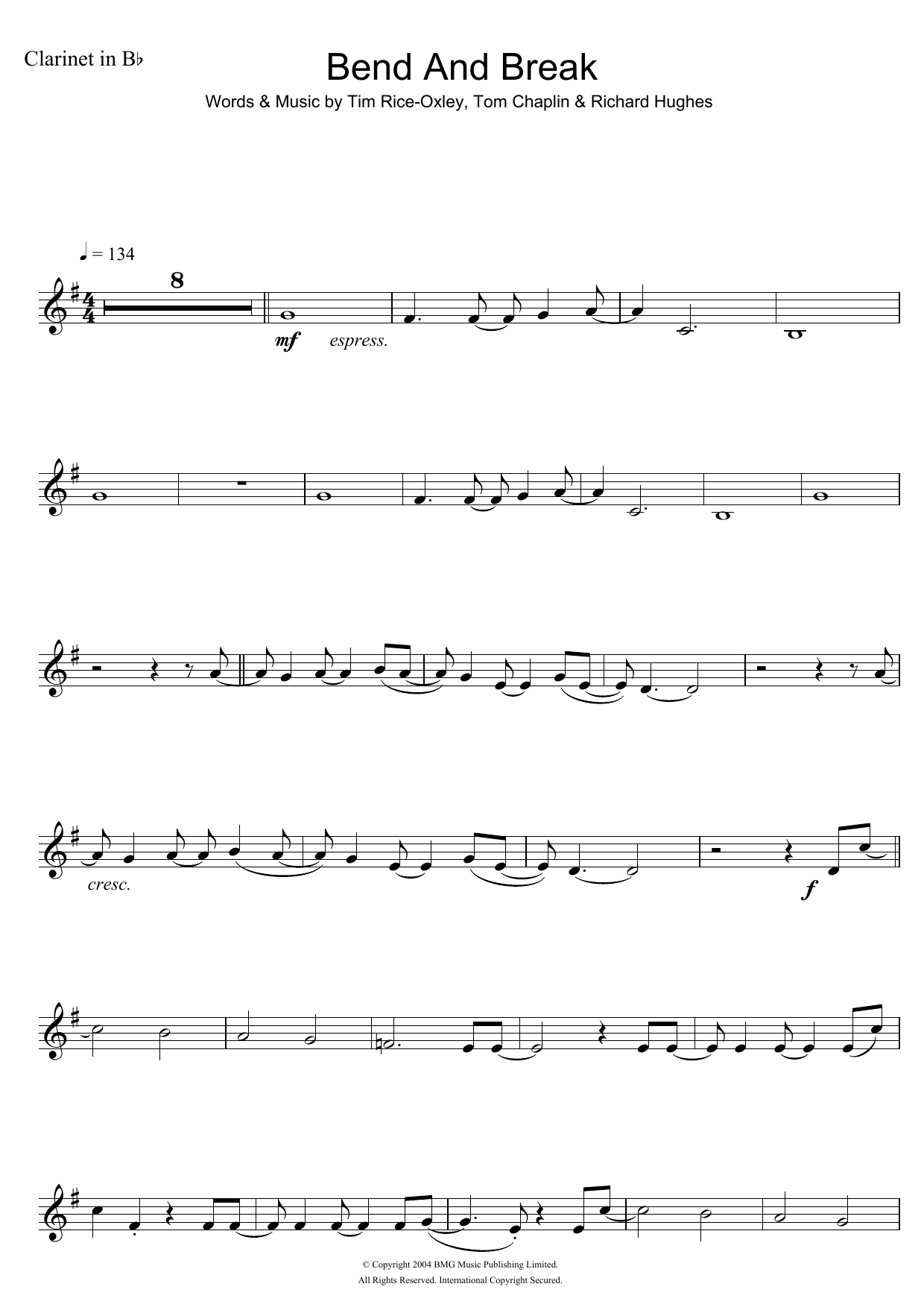 Keane Bend And Break sheet music notes and chords arranged for Violin Solo