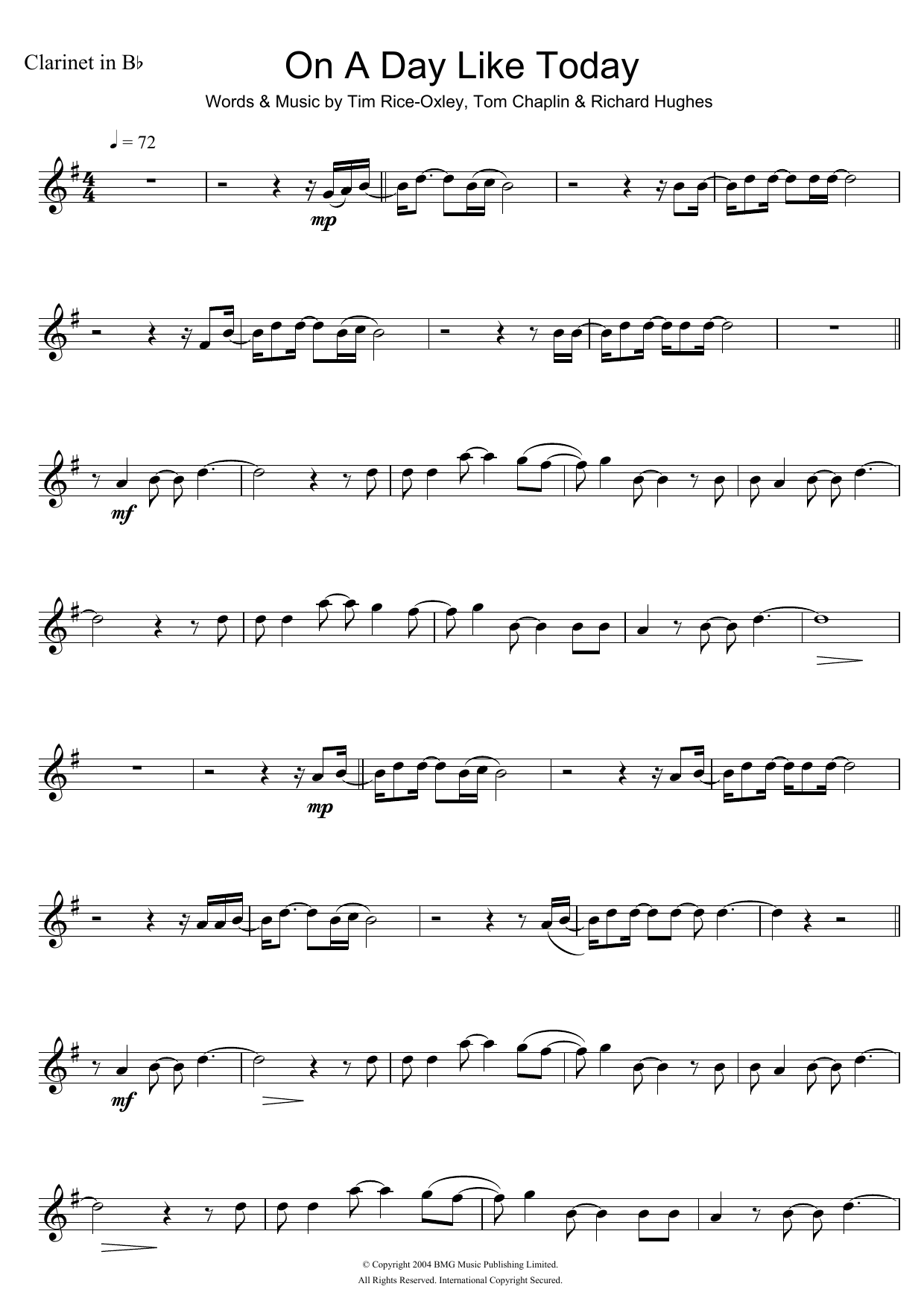 Keane On A Day Like Today sheet music notes and chords. Download Printable PDF.