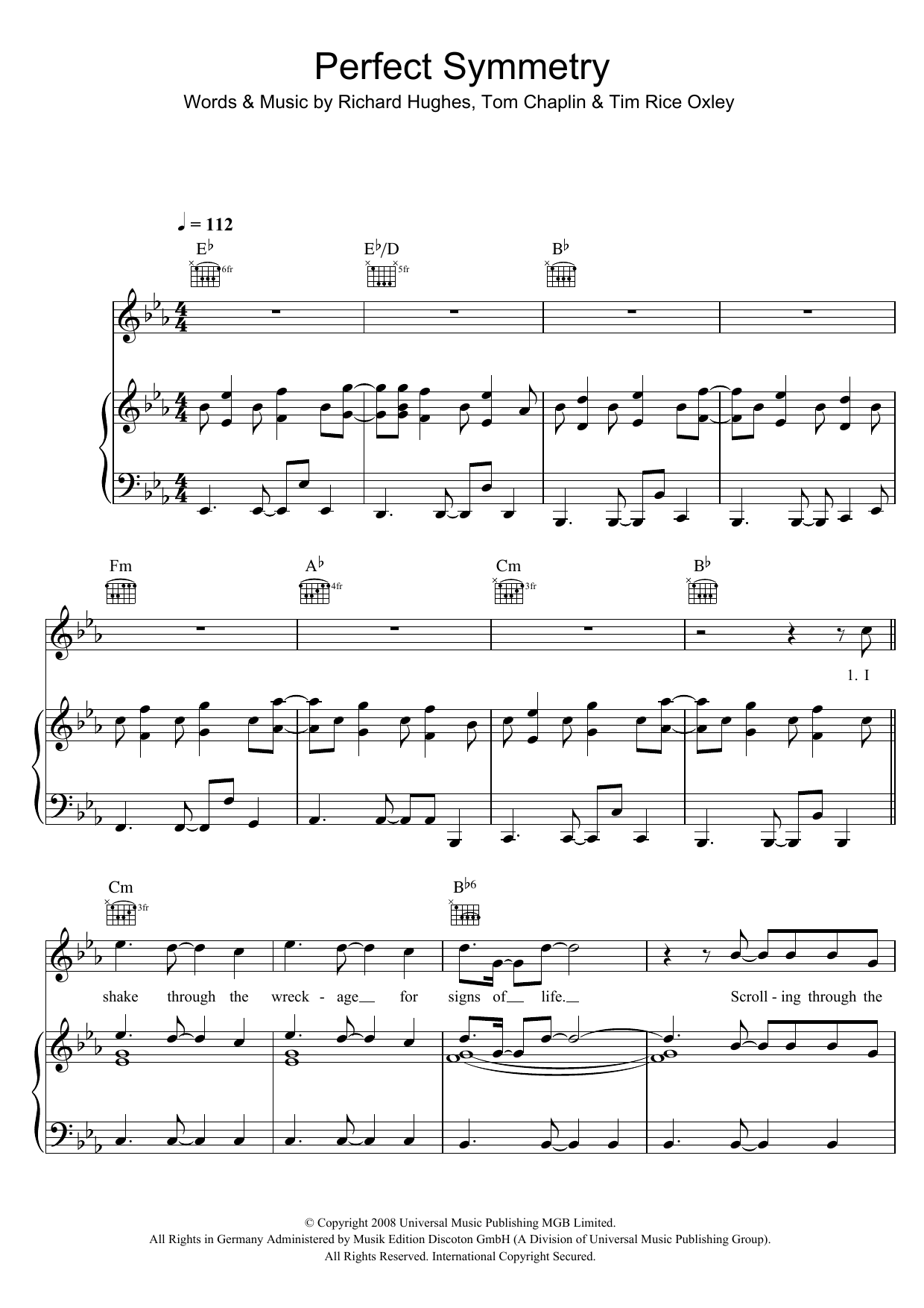 Learn to play Keane Perfect Symmetry sheet music for Piano, Vocal & Guitar Chords in minutes. Price: 7.8900$ Keane Perfect Symmetry sheet music notes and chords arranged for Piano, Vocal & Guitar Chords