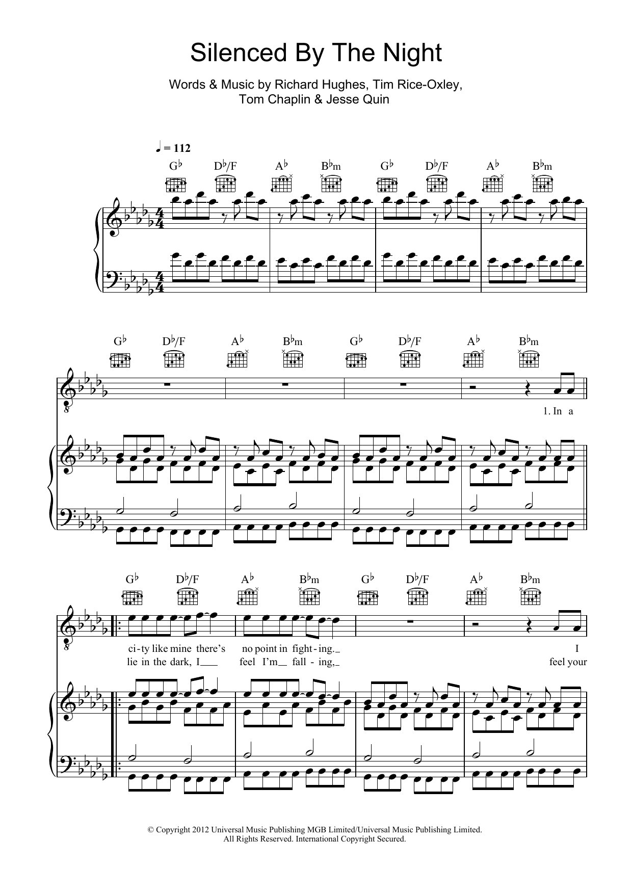 Learn to play Keane Silenced By The Night sheet music for Piano, Vocal & Guitar Chords in minutes. Price: 7.8900$ Keane Silenced By The Night sheet music notes and chords arranged for Piano, Vocal & Guitar Chords