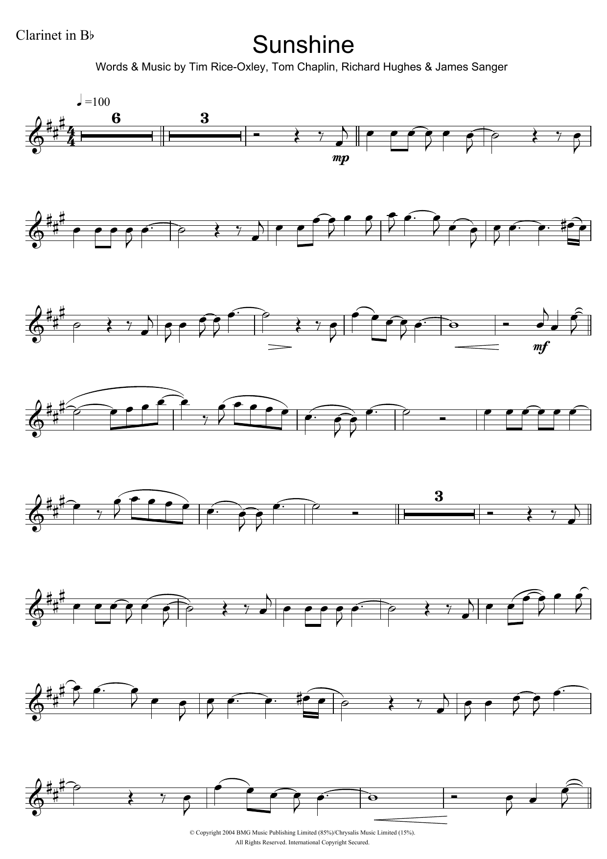 Keane Sunshine sheet music notes and chords. Download Printable PDF.