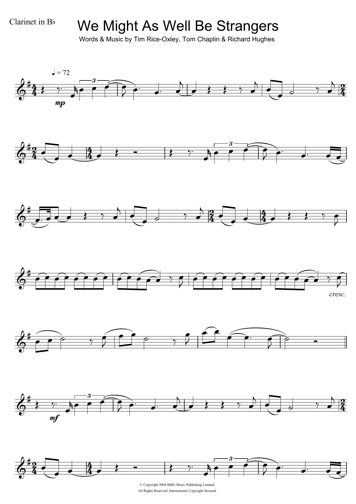 Keane We Might As Well Be Strangers sheet music notes and chords. Download Printable PDF.