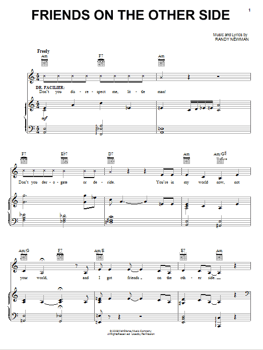 Keith David Friends On The Other Side sheet music notes and chords. Download Printable PDF.