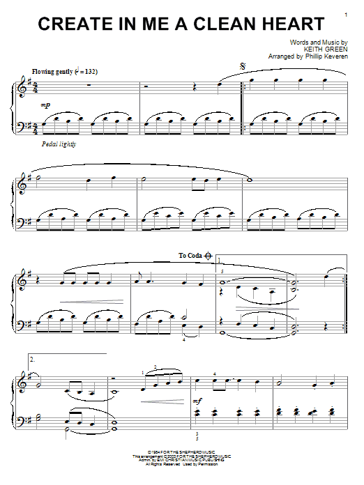 Learn to play Keith Green Create In Me A Clean Heart sheet music for Piano Solo in minutes. Price: 7.8900$ Keith Green Create In Me A Clean Heart sheet music notes and chords arranged for Piano Solo