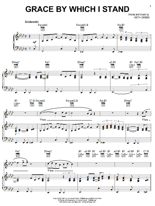 Learn to play Keith Green Grace By Which I Stand sheet music for Piano, Vocal & Guitar Chords (Right-Hand Melody) in minutes. Price: 7.8900$ Keith Green Grace By Which I Stand sheet music notes and chords arranged for Piano, Vocal & Guitar Chords (Right-Hand Melody)