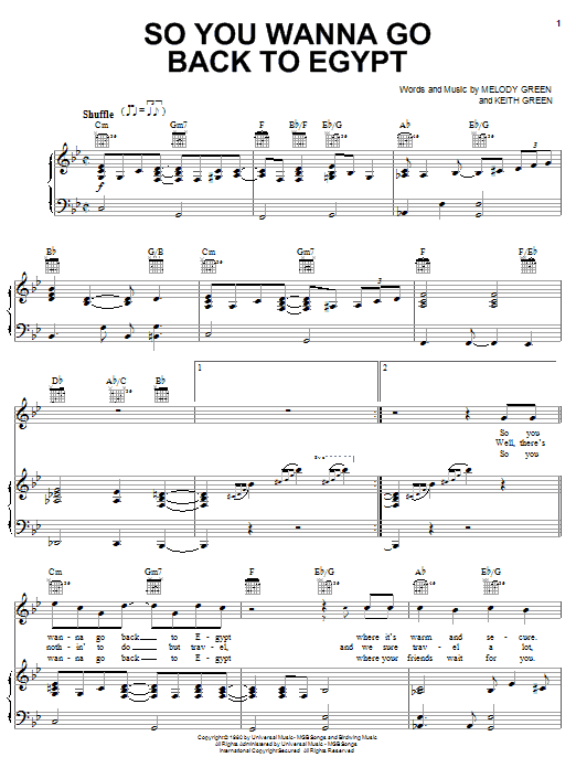 Learn to play Keith Green So You Wanna Go Back To Egypt sheet music for Piano, Vocal & Guitar Chords (Right-Hand Melody) in minutes. Price: 7.8900$ Keith Green So You Wanna Go Back To Egypt sheet music notes and chords arranged for Piano, Vocal & Guitar Chords (Right-Hand Melody)
