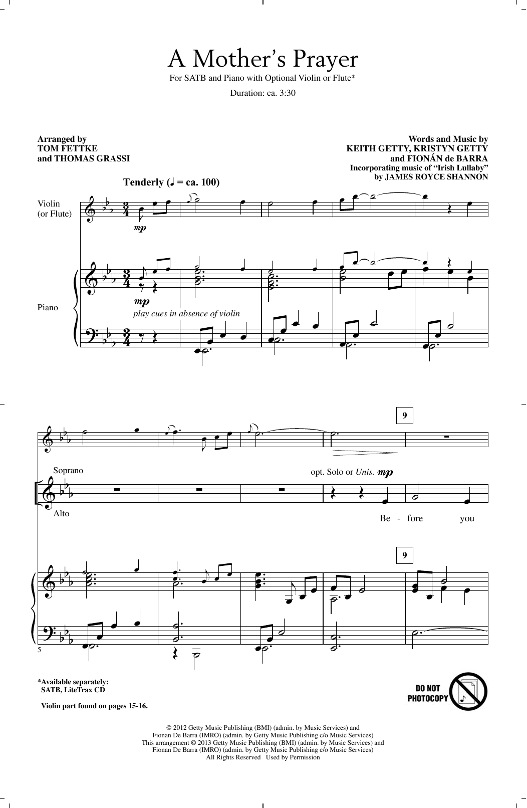 Learn to play Tom Fettke A Mother's Prayer sheet music for SATB Choir in minutes. Price: 3.9900$ Tom Fettke A Mother's Prayer sheet music notes and chords arranged for SATB Choir
