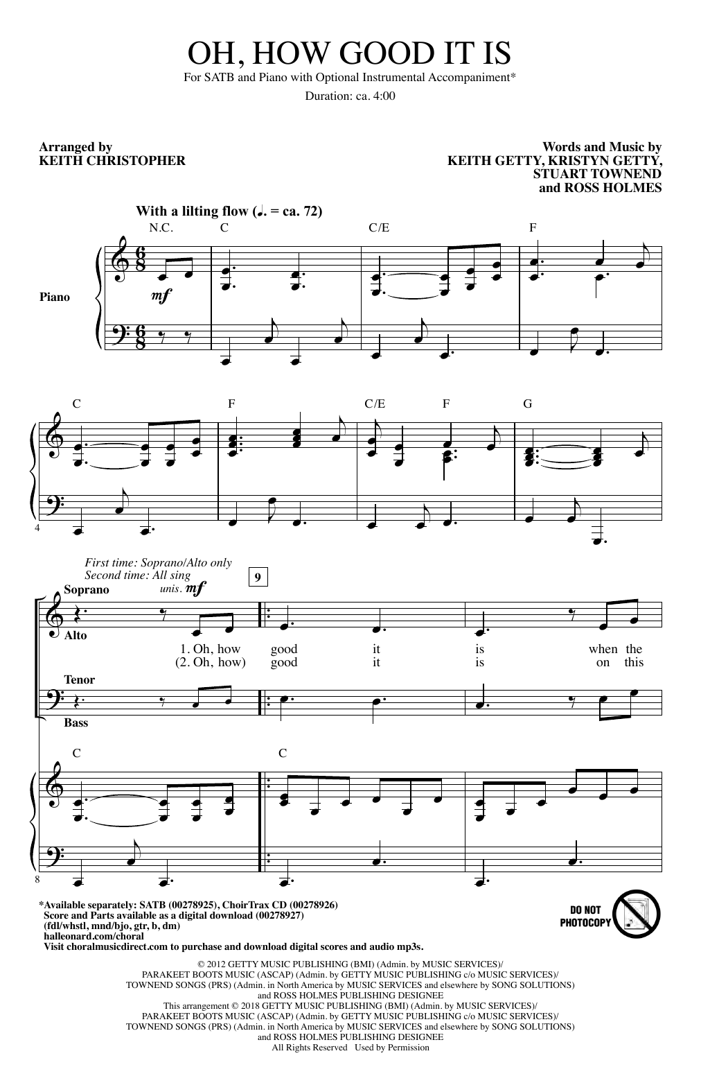 Keith Christopher Oh, How Good It Is sheet music notes and chords. Download Printable PDF.