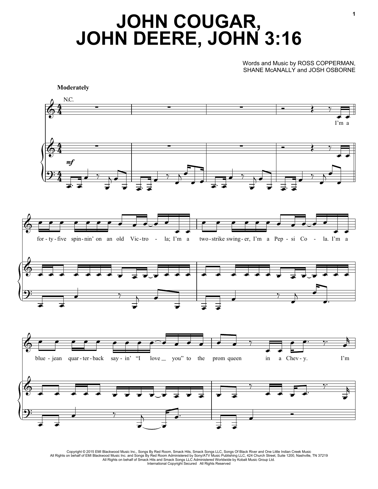 Learn to play Keith Urban John Cougar, John Deere, John 3:16 sheet music for Piano, Vocal & Guitar Chords (Right-Hand Melody) in minutes. Price: 7.8900$ Keith Urban John Cougar, John Deere, John 3:16 sheet music notes and chords arranged for Piano, Vocal & Guitar Chords (Right-Hand Melody)