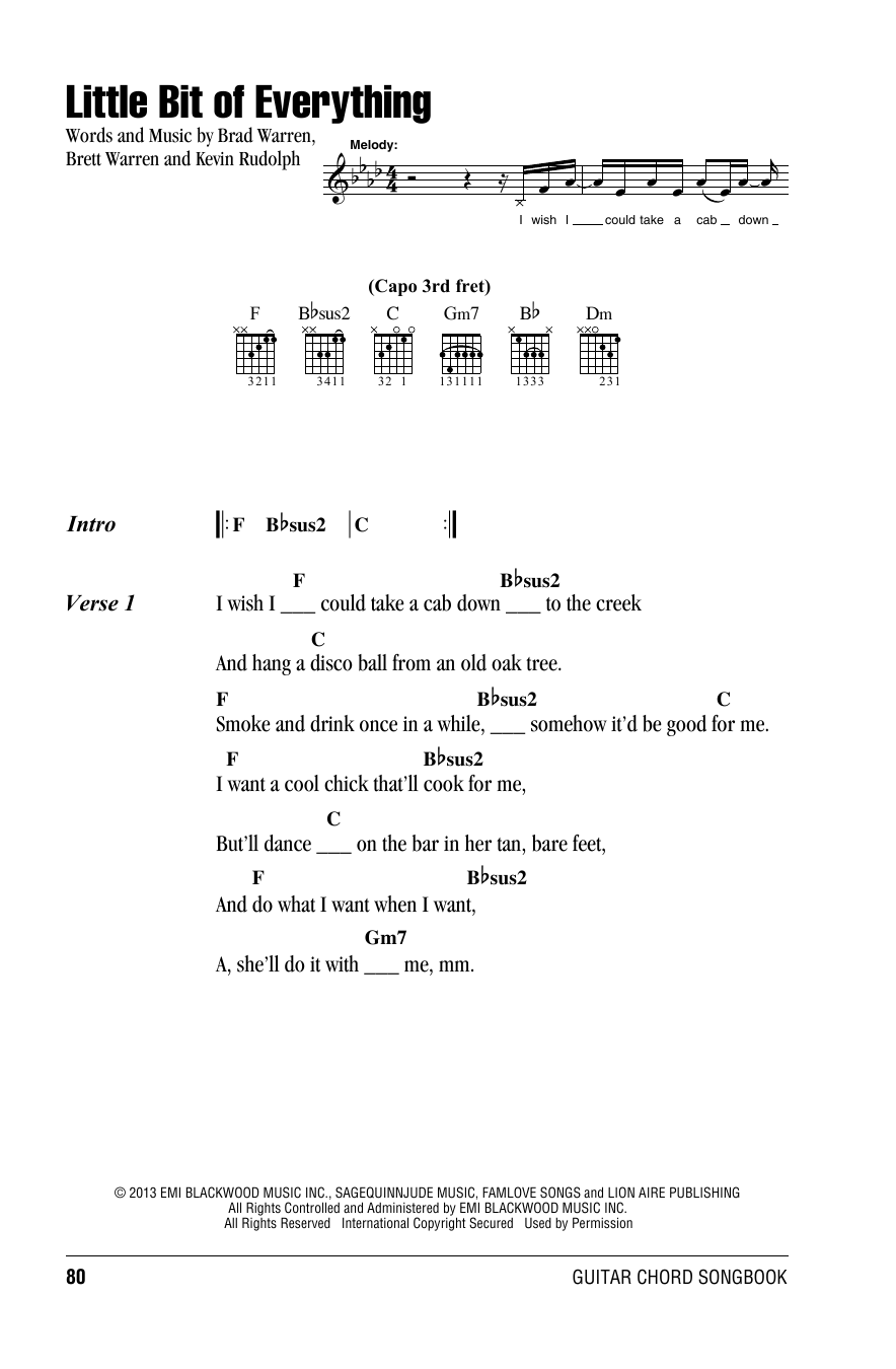 Keith Urban Little Bit Of Everything sheet music notes and chords. Download Printable PDF.