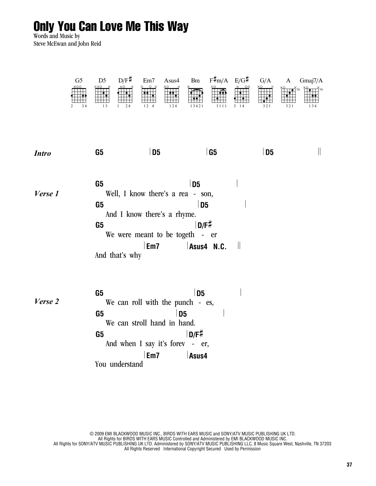 Keith Urban Only You Can Love Me This Way sheet music notes and chords. Download Printable PDF.