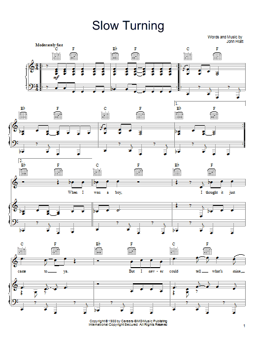 Learn to play Keith Urban Slow Turning sheet music for Piano, Vocal & Guitar Chords (Right-Hand Melody) in minutes. Price: 7.8900$ Keith Urban Slow Turning sheet music notes and chords arranged for Piano, Vocal & Guitar Chords (Right-Hand Melody)