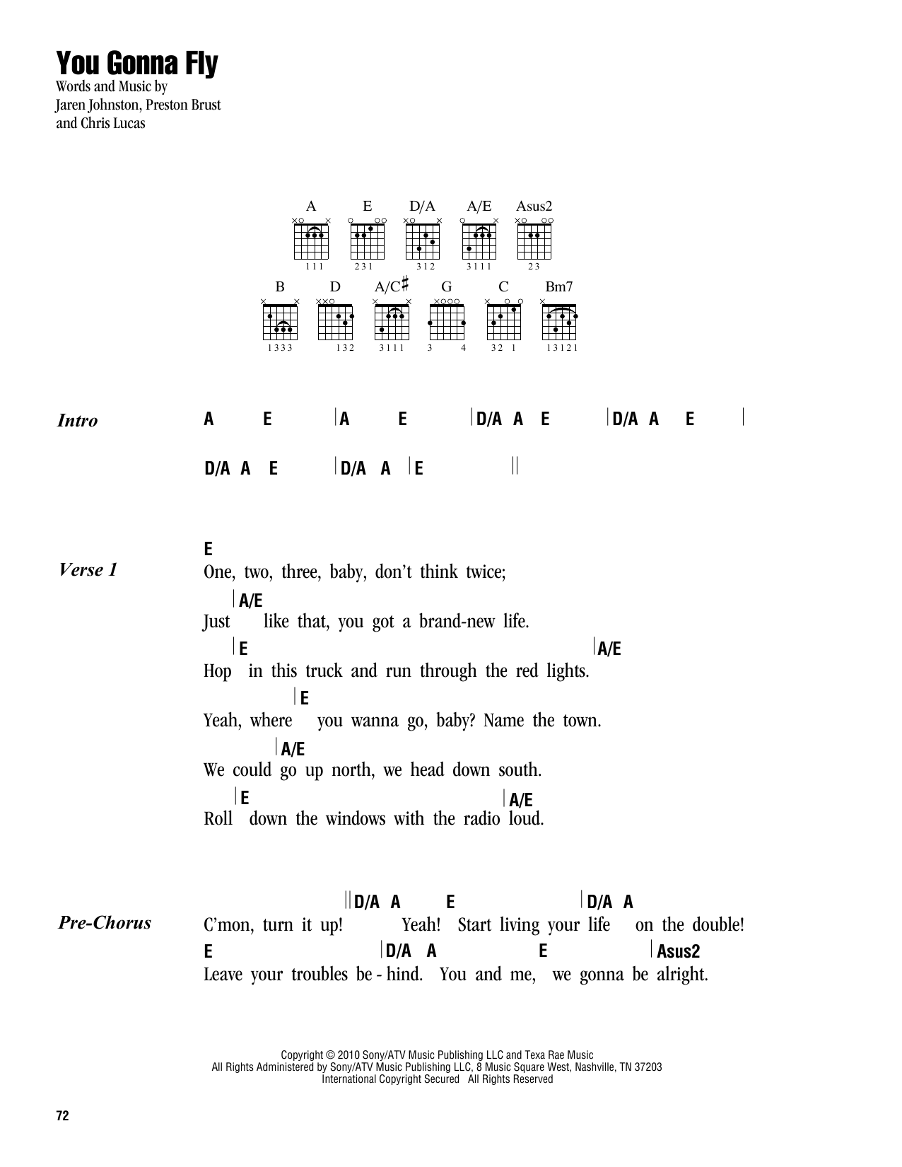 Keith Urban You Gonna Fly sheet music notes and chords arranged for Guitar Chords/Lyrics