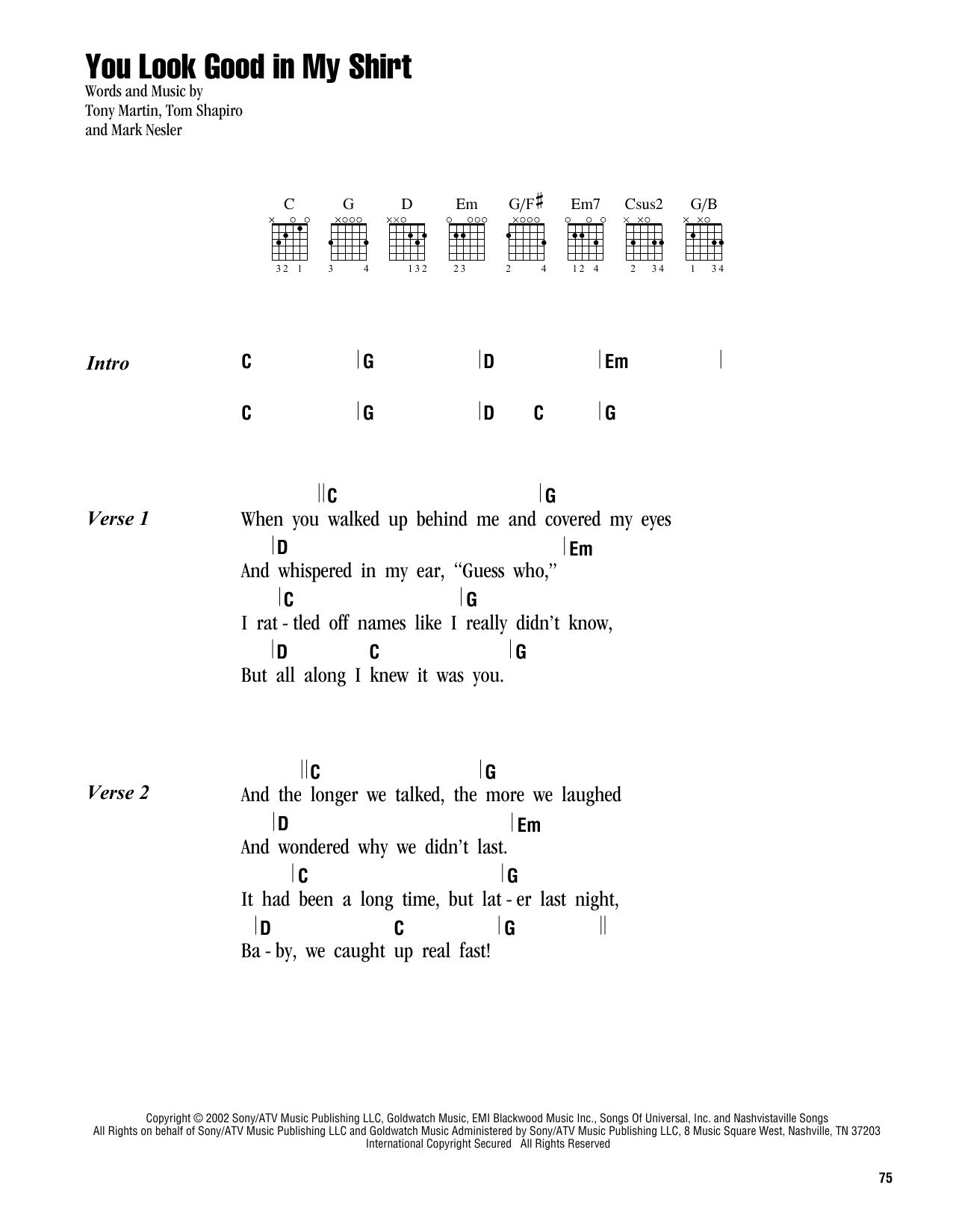 Keith Urban You Look Good In My Shirt sheet music notes and chords. Download Printable PDF.