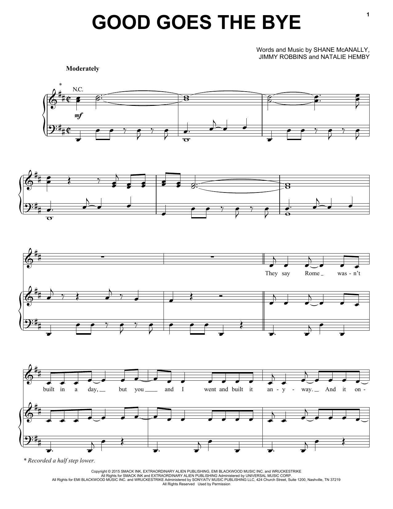 Kelly Clarkson Good Goes The Bye sheet music notes and chords. Download Printable PDF.