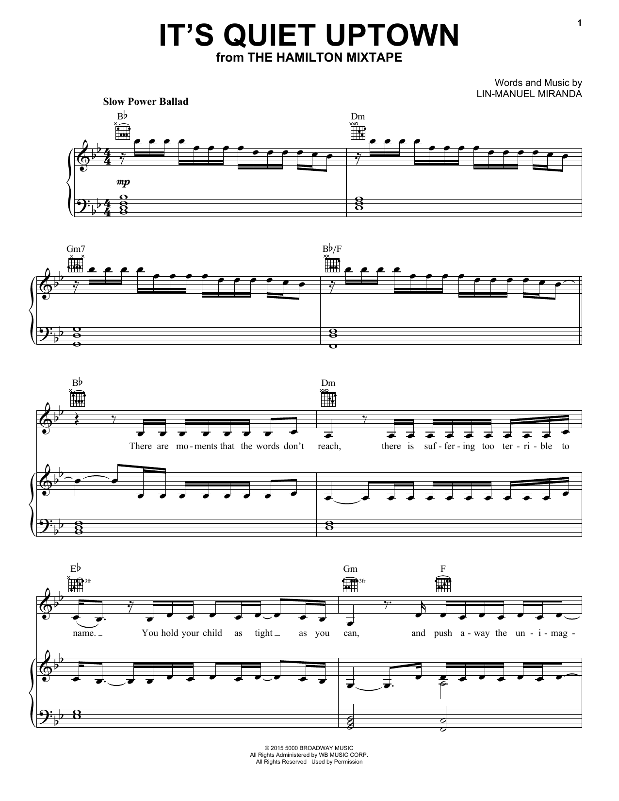 Kelly Clarkson It's Quiet Uptown sheet music notes and chords. Download Printable PDF.