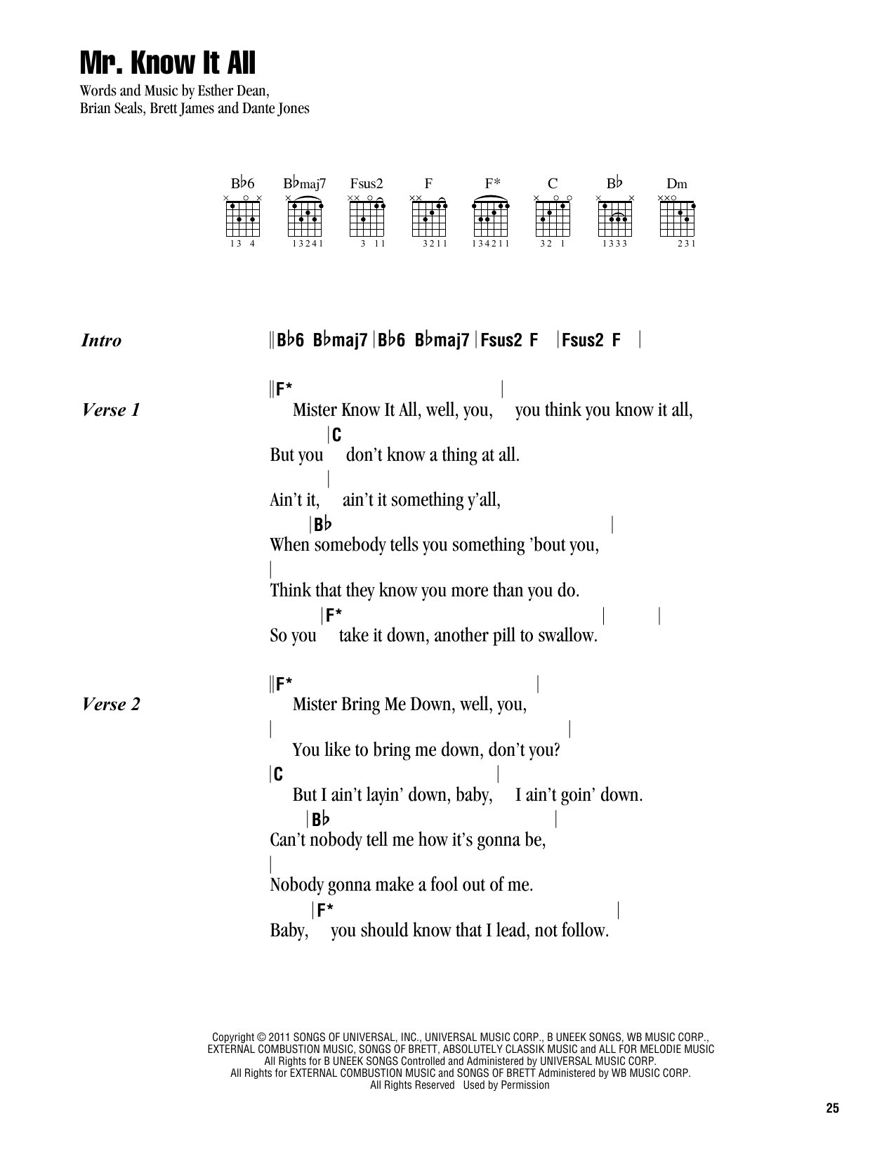 Learn to play Kelly Clarkson Mr. Know It All sheet music for Piano, Vocal & Guitar Chords (Right-Hand Melody) in minutes. Price: 7.8900$ Kelly Clarkson Mr. Know It All sheet music notes and chords arranged for Piano, Vocal & Guitar Chords (Right-Hand Melody)