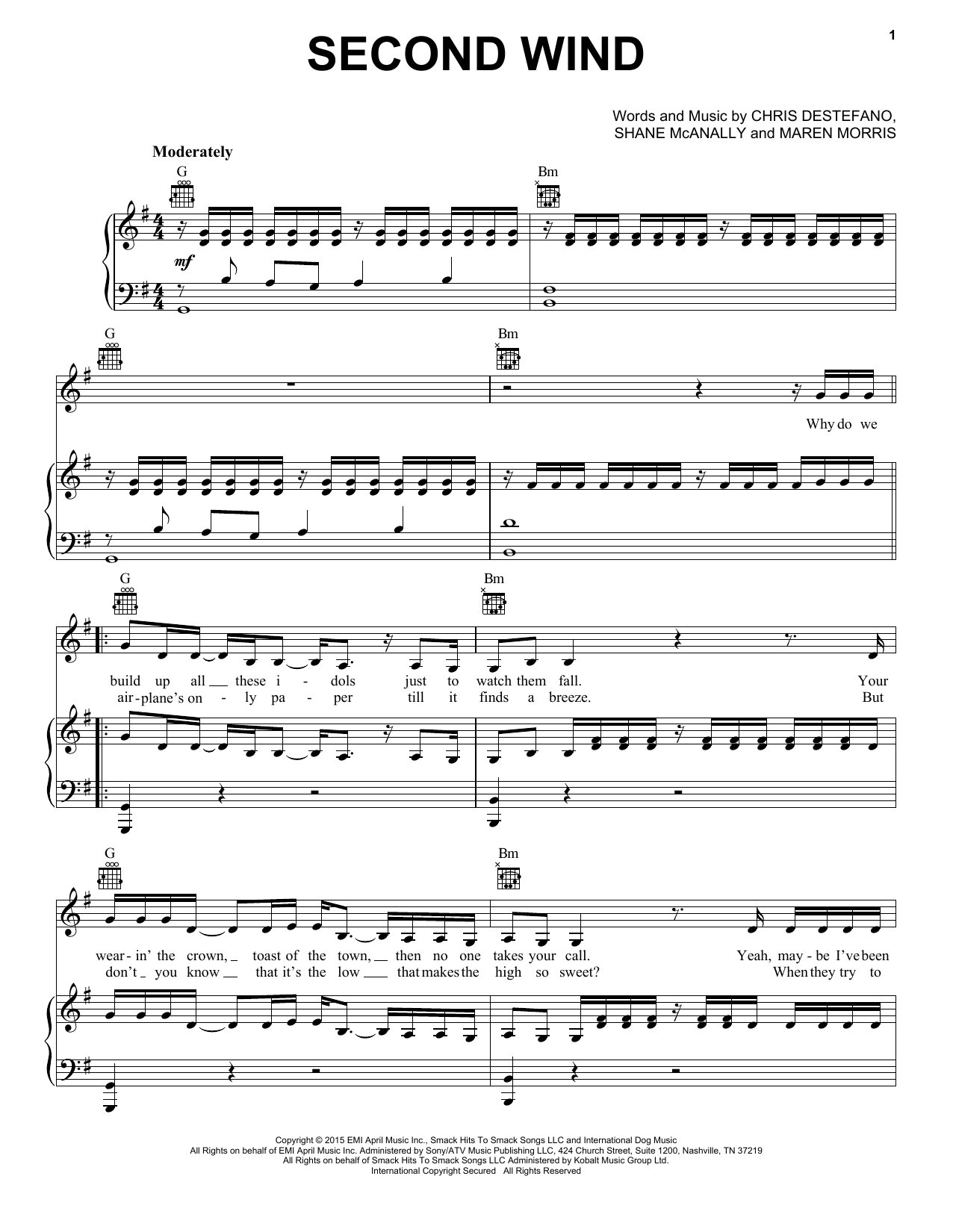 Learn to play Kelly Clarkson Second Wind sheet music for Piano, Vocal & Guitar Chords (Right-Hand Melody) in minutes. Price: 7.8900$ Kelly Clarkson Second Wind sheet music notes and chords arranged for Piano, Vocal & Guitar Chords (Right-Hand Melody)