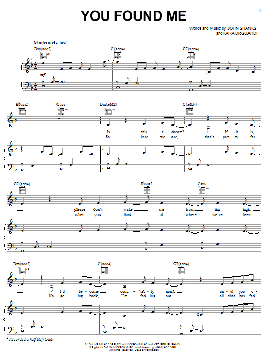 Learn to play Kelly Clarkson You Found Me sheet music for Piano, Vocal & Guitar Chords in minutes. Price: 7.8900$ Kelly Clarkson You Found Me sheet music notes and chords arranged for Piano, Vocal & Guitar Chords