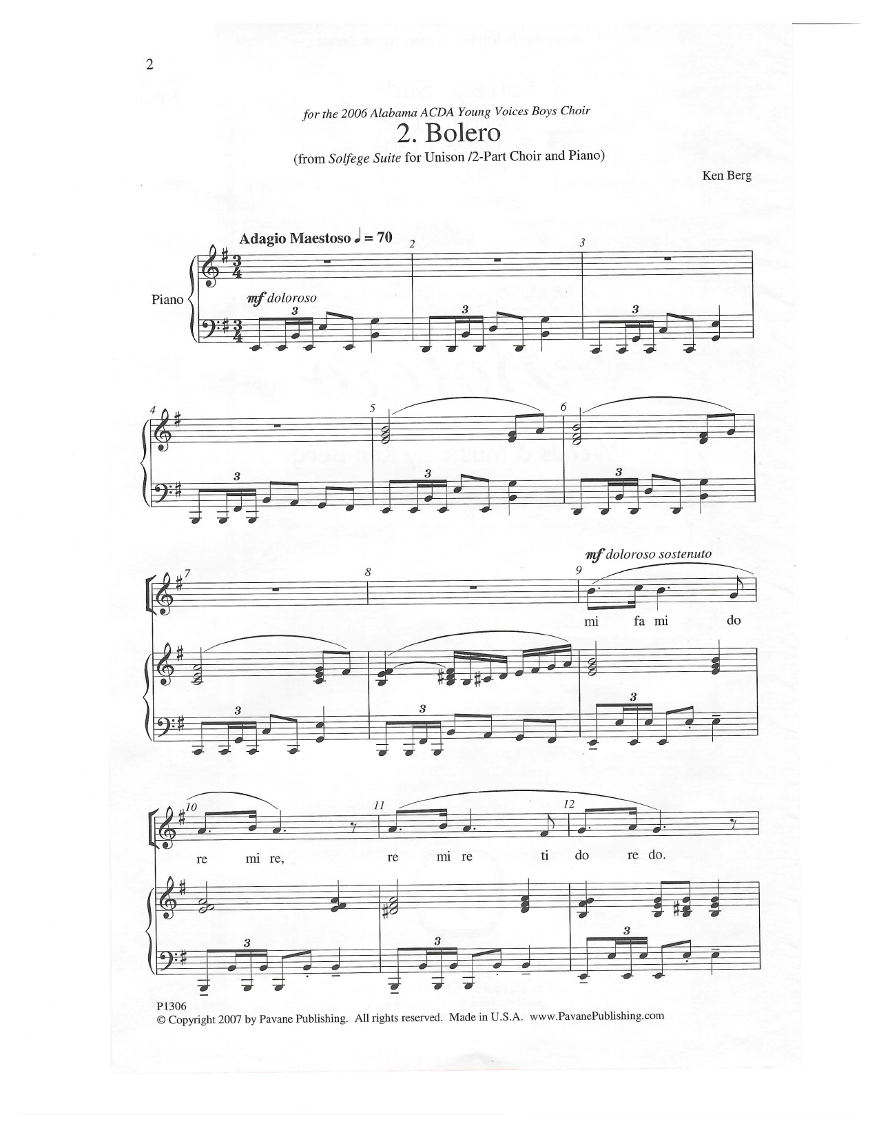 Learn to play Ken Berg Bolero (from Ken Berg Bolero (from