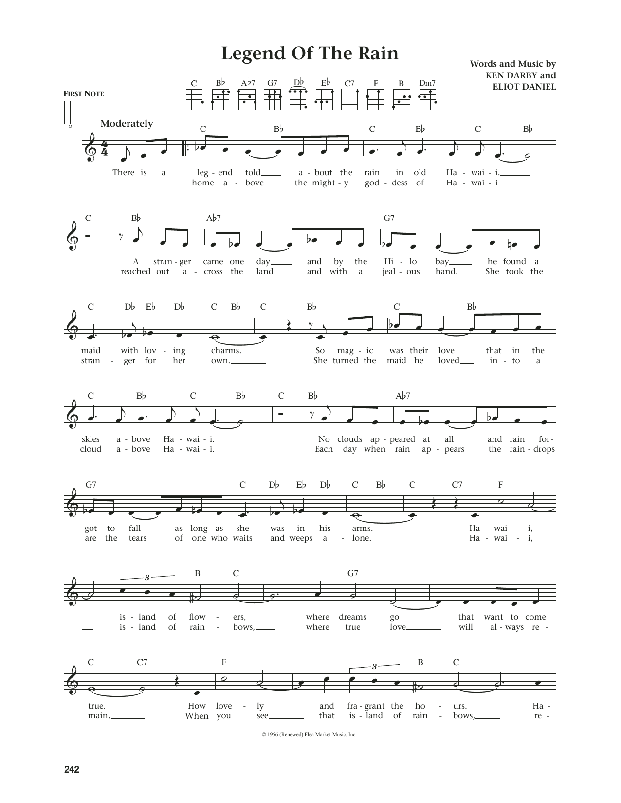 Ken Darby Legend Of The Rain (from The Daily Ukulele) (arr. Jim Beloff) sheet music notes and chords. Download Printable PDF.