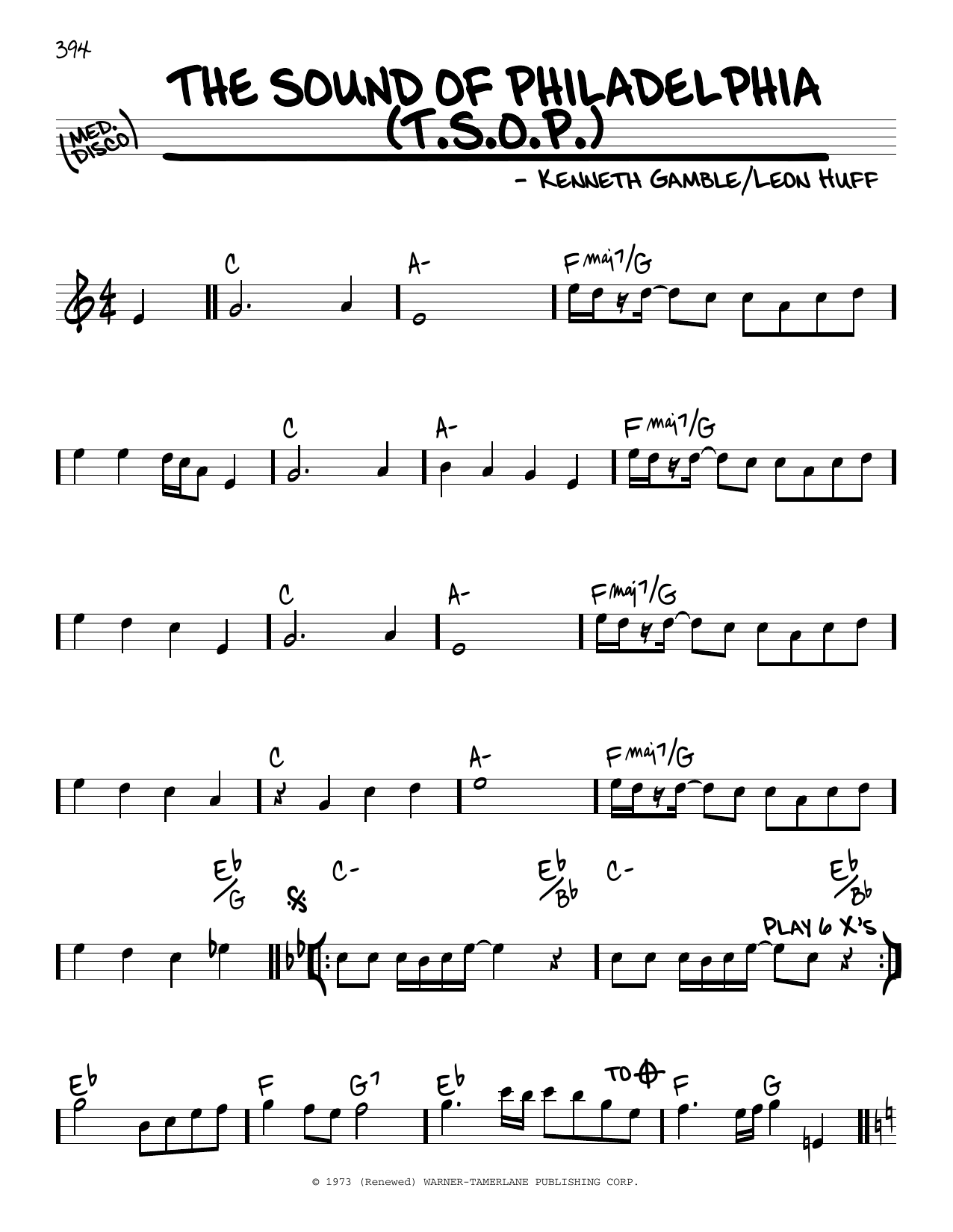 Learn to play Kenneth Gamble The Sound Of Philadelphia (T.S.O.P.) sheet music for Real Book – Melody & Chords in minutes. Price: 5.9900$ Kenneth Gamble The Sound Of Philadelphia (T.S.O.P.) sheet music notes and chords arranged for Real Book – Melody & Chords