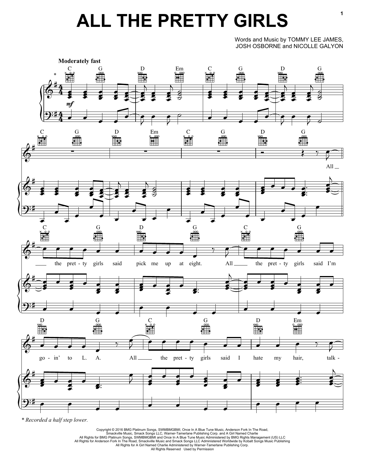 Learn to play Kenny Chesney All The Pretty Girls sheet music for Piano, Vocal & Guitar Chords (Right-Hand Melody) in minutes. Price: 7.8900$ Kenny Chesney All The Pretty Girls sheet music notes and chords arranged for Piano, Vocal & Guitar Chords (Right-Hand Melody)