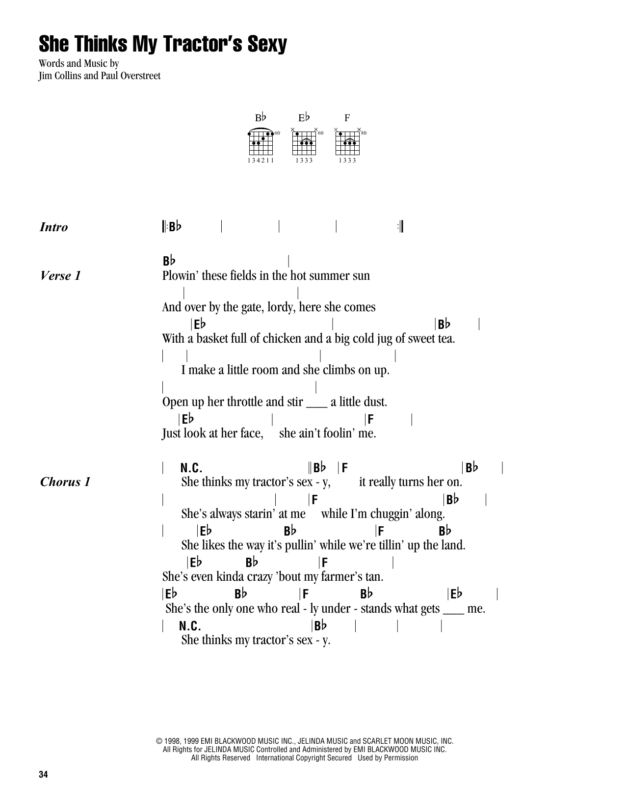 Kenny Chesney She Thinks My Tractor's Sexy sheet music notes and chords. Download Printable PDF.