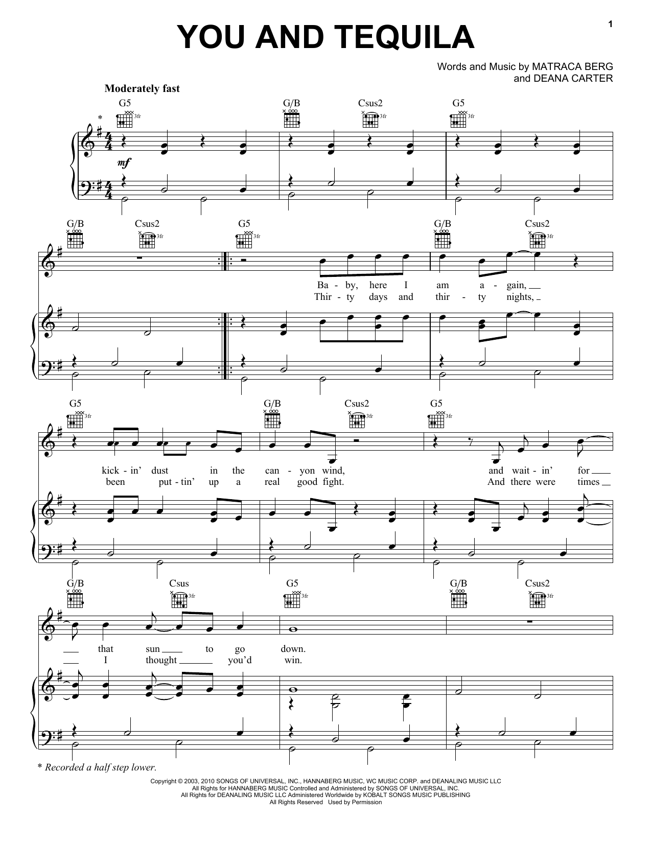 Kenny Chesney You And Tequila sheet music notes and chords. Download Printable PDF.