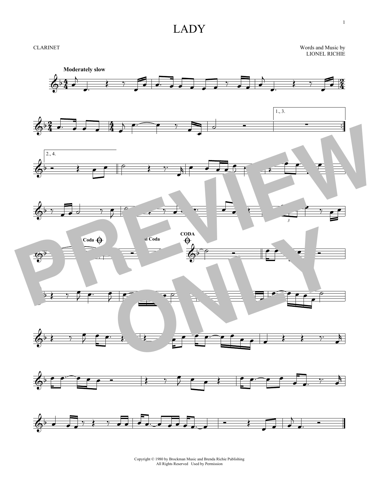 Kenny Rogers Lady sheet music notes and chords. Download Printable PDF.