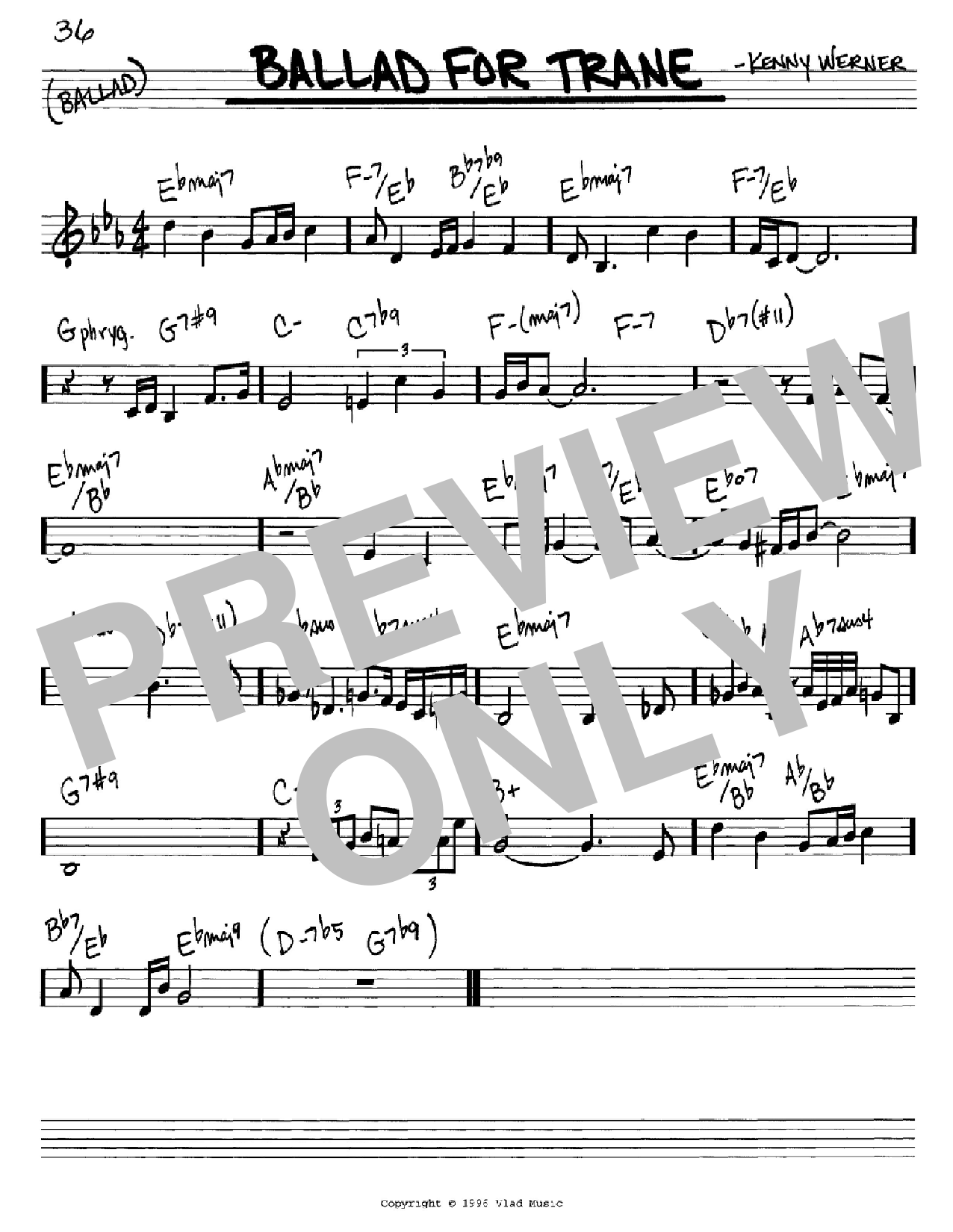 Learn to play Kenny Werner Ballad For Trane sheet music for Real Book – Melody & Chords – C Instruments in minutes. Price: 5.9900$ Kenny Werner Ballad For Trane sheet music notes and chords arranged for Real Book – Melody & Chords – C Instruments
