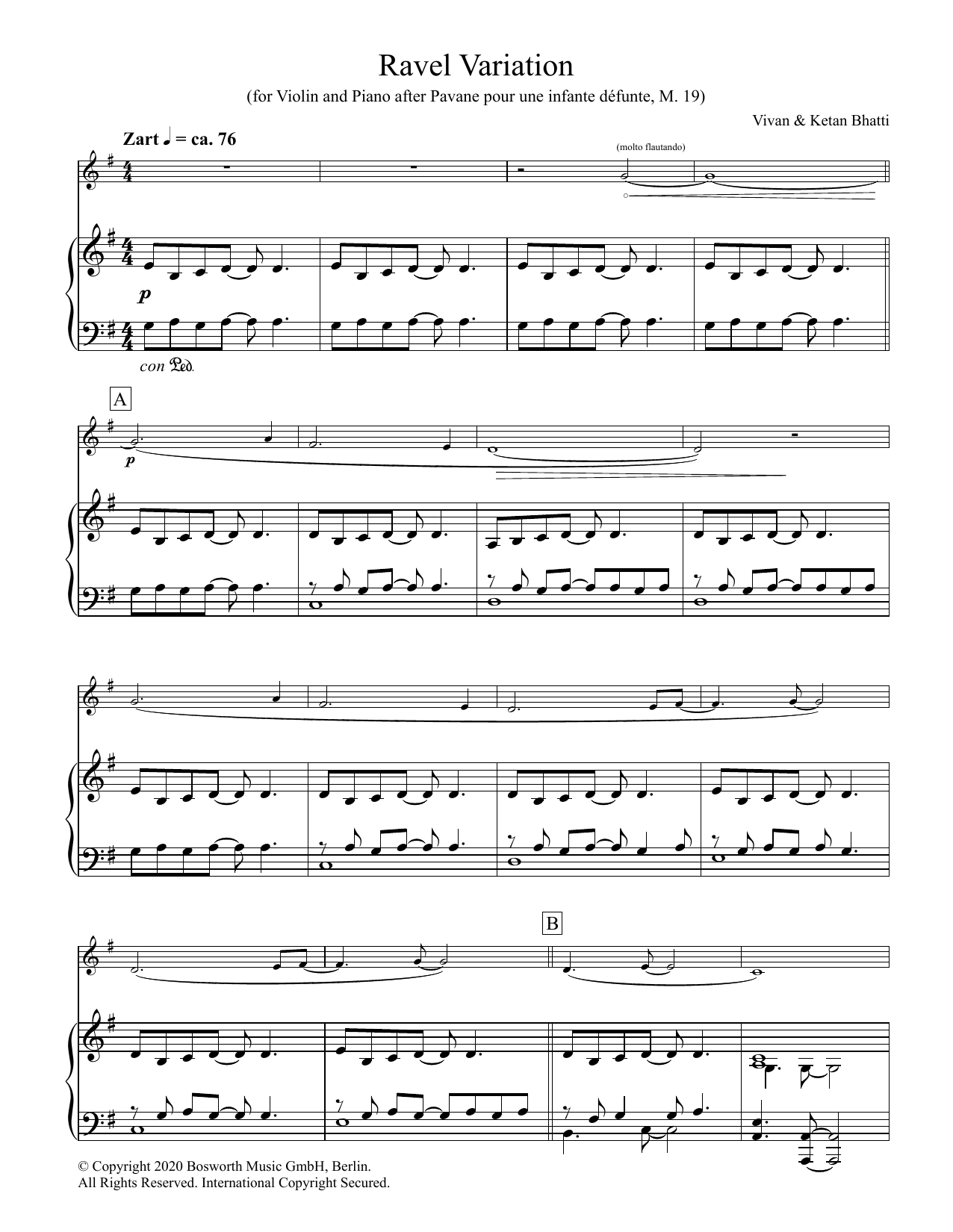 Ketan & Vivan Bhatti Ravel Variation sheet music notes and chords. Download Printable PDF.