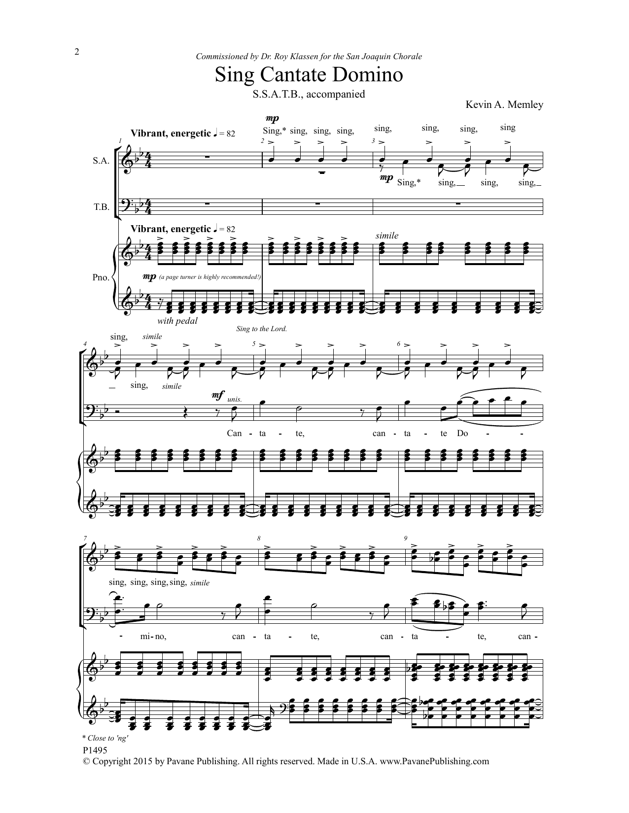 Kevin A. Memley Sing Cantate Domino sheet music notes and chords. Download Printable PDF.